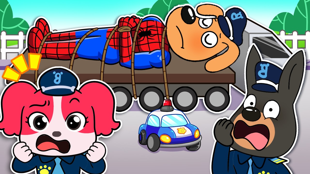 Rescue Labrador Baby and Doberman Baby of Labrador Spiderman | Sheriff Labrador Animation