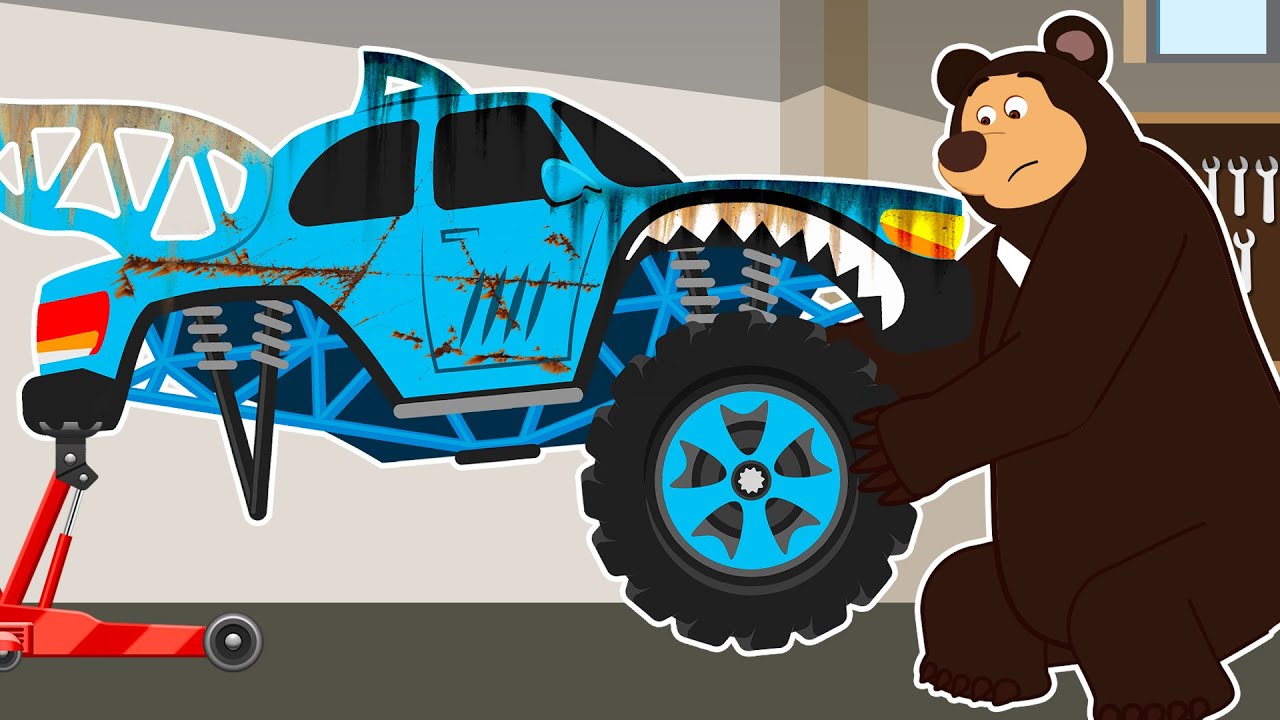 The Bear Garage: Refresh - Restoring Off-Road Vehicles | Funny Animation