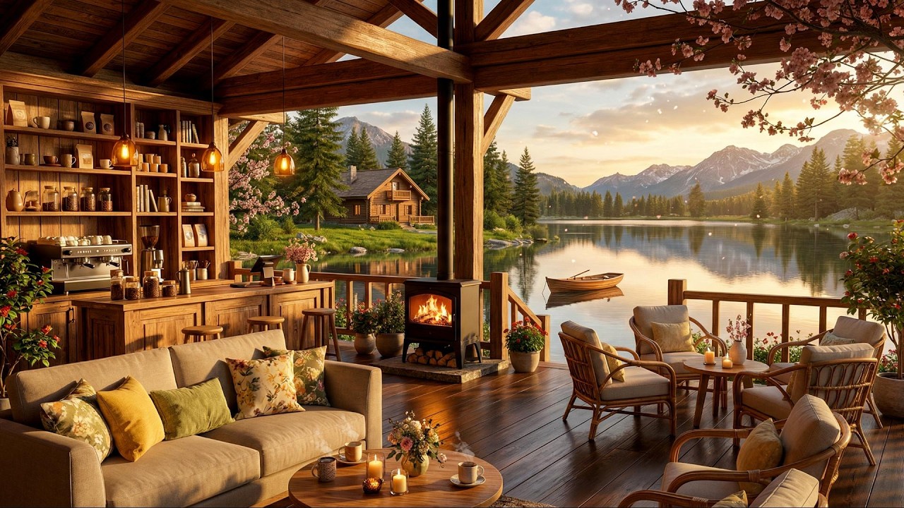Calm Jazz Café Ambience 🎷 Cozy Fireplace for Study, Focus, Calm & Work Mode