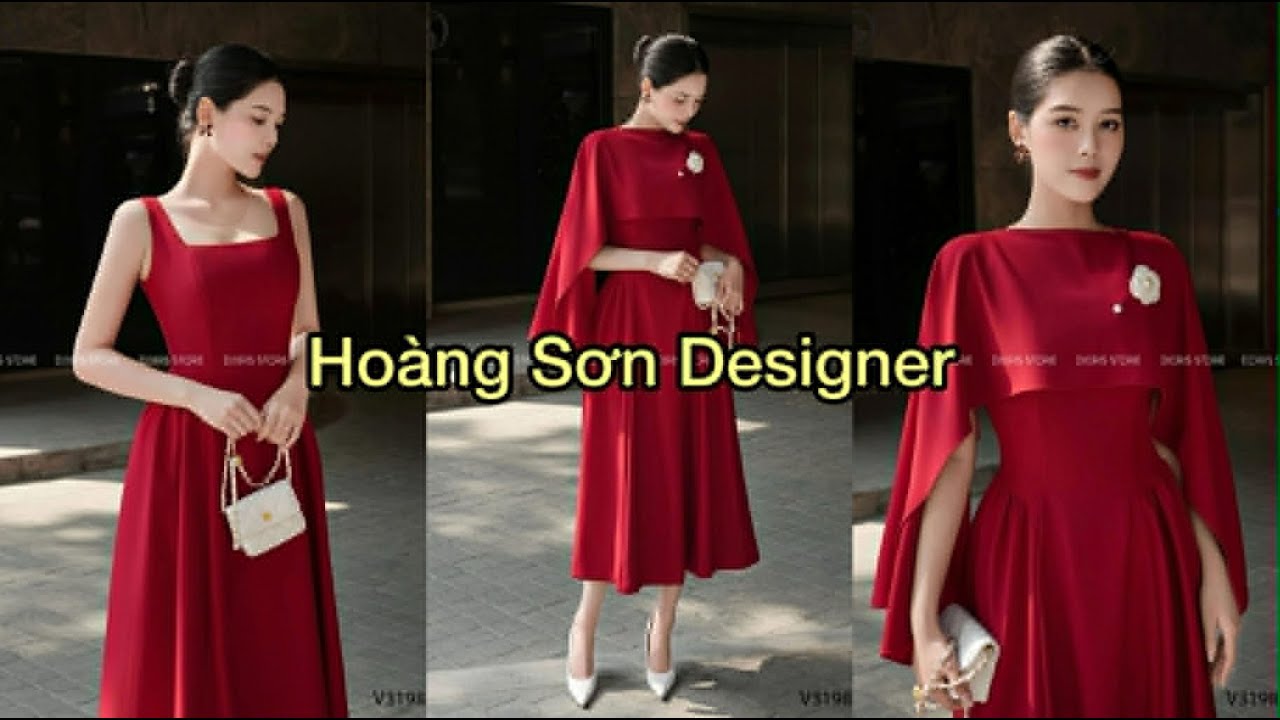 Dạy cắt may: Hướng dẫn c&aacute;ch cắt đầm cổ vu&ocirc;ng c&oacute; lớp phủ ngo&agrave;i| Ho&agrave;ng sơn designer