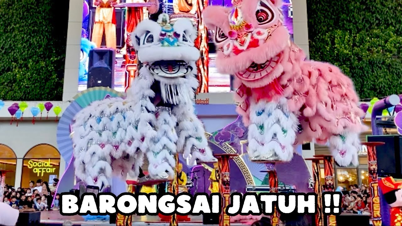 BARONGSAI TONGGAK DI SUMMARECON MALL BEKASI || BARONGSAI JATUH #barongsai #barongsaijatuh