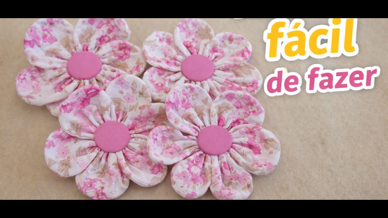 Ideia incrível,fácil de fazer, xuxinha de flores  #artesanato #flores #tutorial #scrunchies #xuxinha