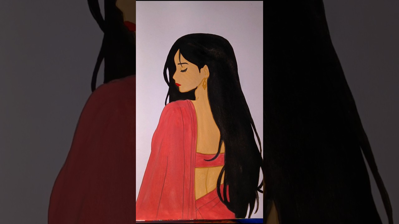 Wait till the end 😍| Saree Drawing 