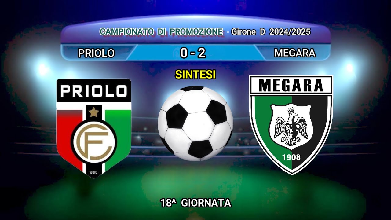 VIDEO SINTESI - PRIOLO - MEGARA - CAMPIONATO DI PROMOZIONE GIRONE D   2024/2025