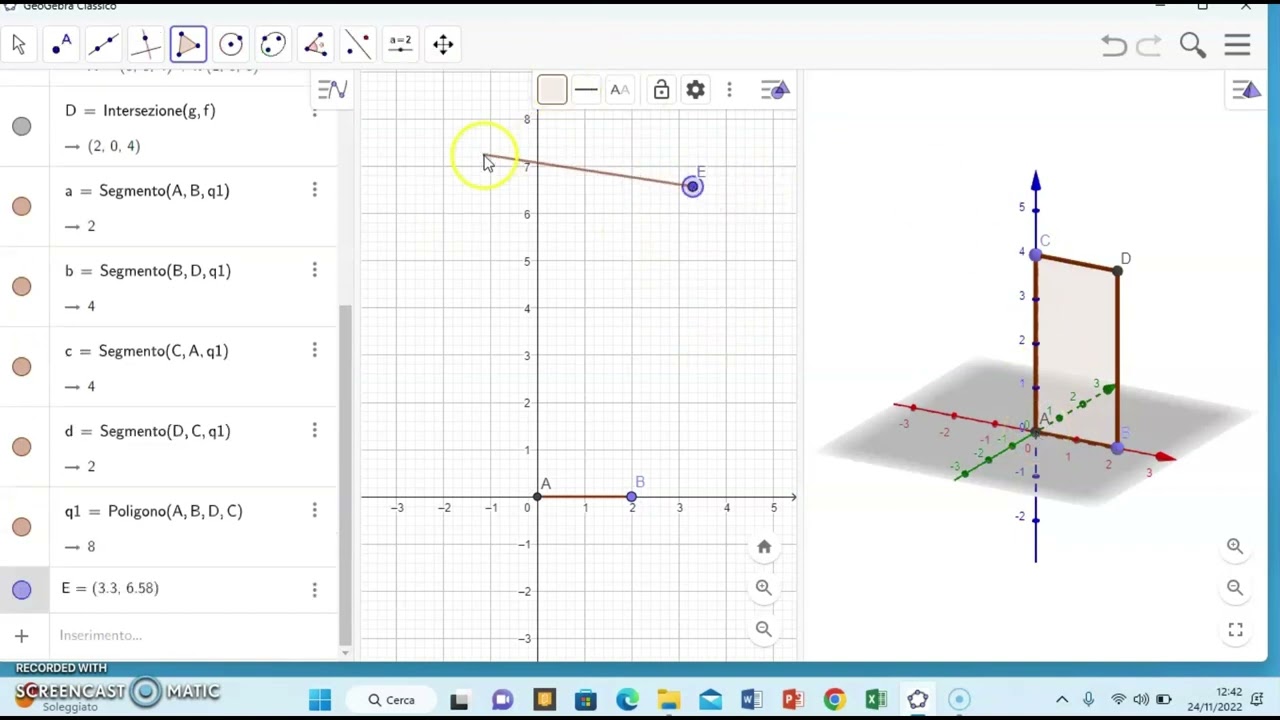 Generazione di un cilindro con GEOGEBRA