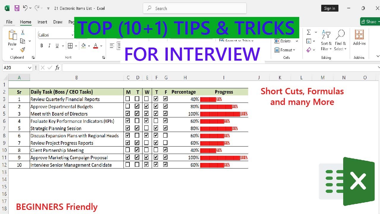 Top Excel Tips & Tricks for Interview | Powerful Formulas & Shortcuts You Must Know!🎯