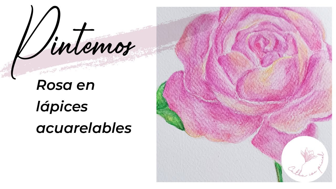 Cómo pintar una flor con lápices acuarelables