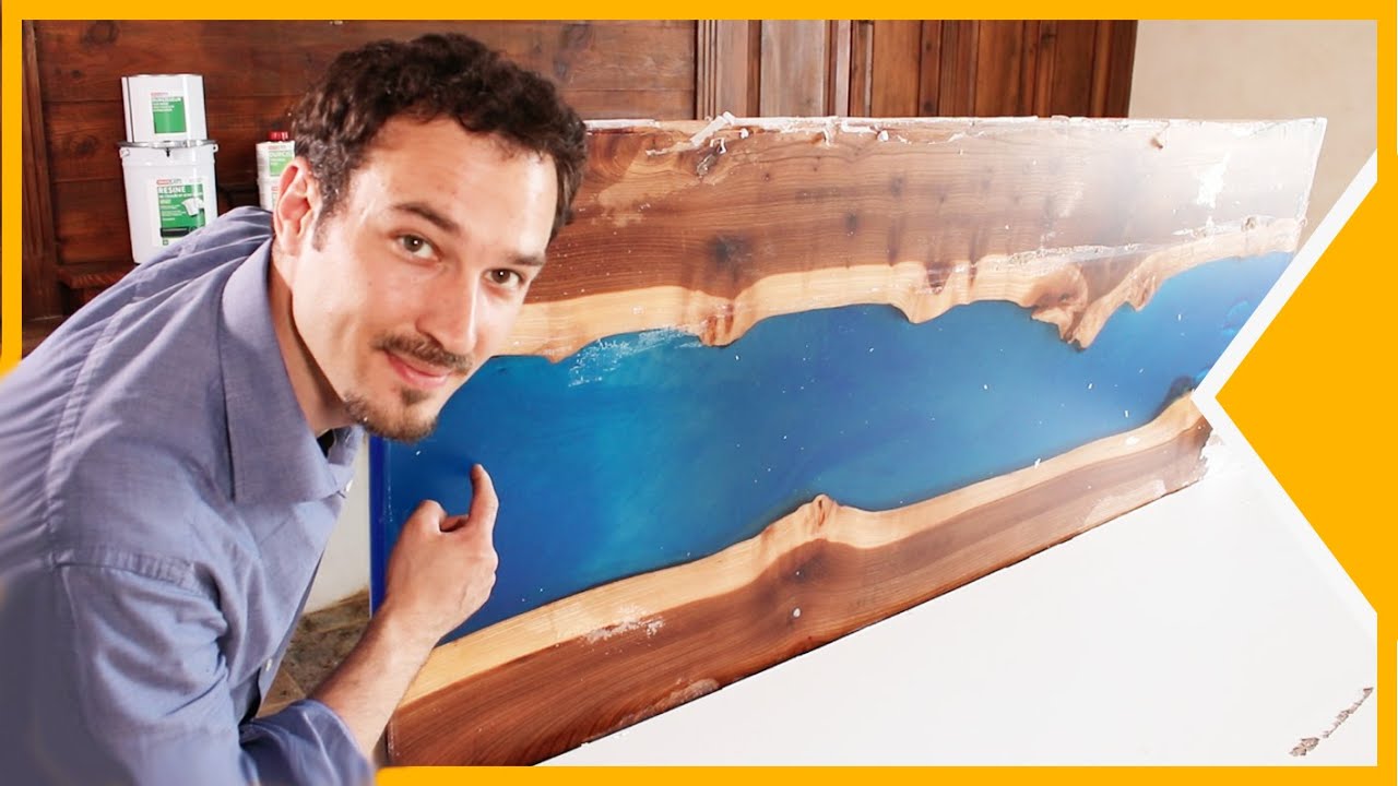 🟢 FABRIQUER UNE RIVERTABLE (bois et r&eacute;sine epoxy) - Version longue