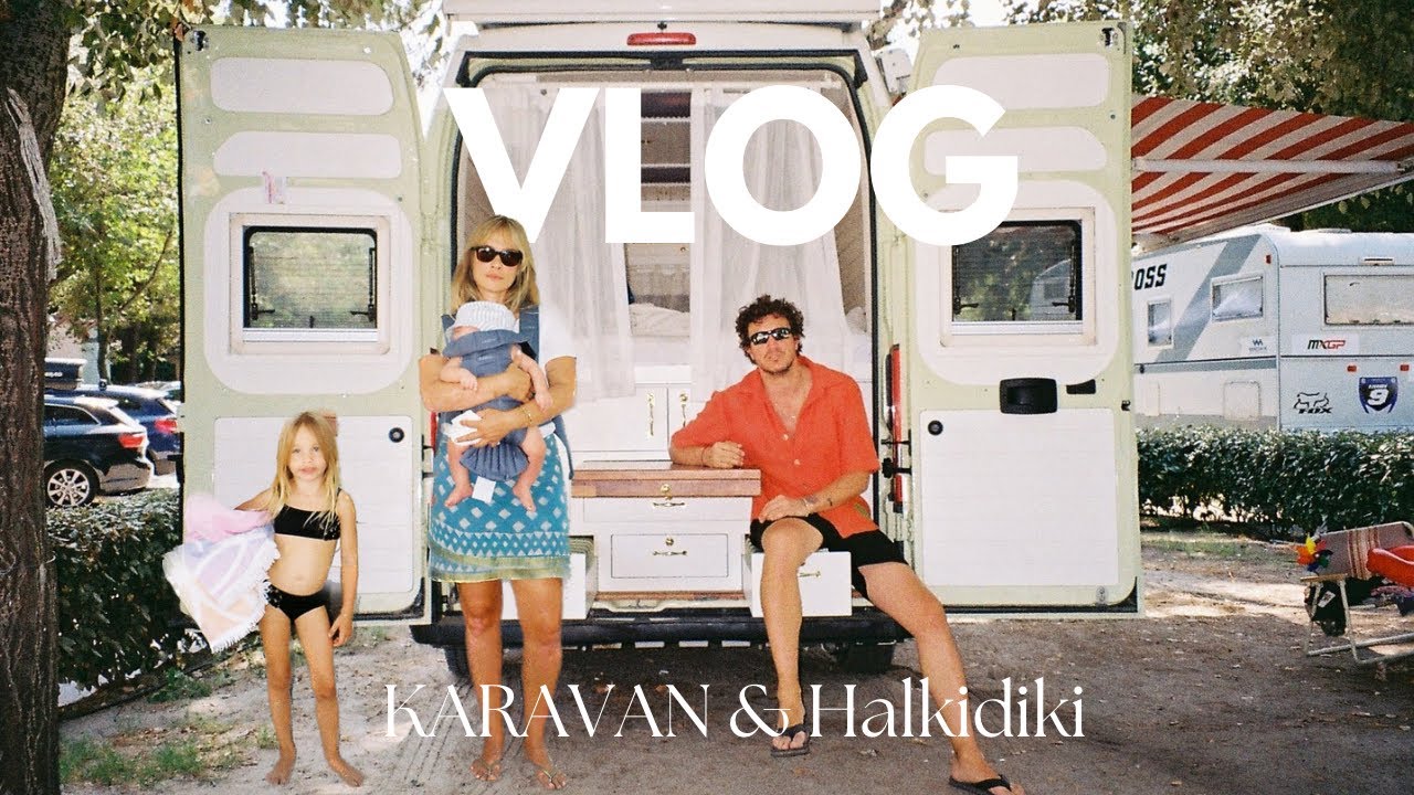 Vlog | Karavanla Yunanistan’da kuma saplandık ! 17m3 içinde 2 çocuklu Halkidiki Tatili 🐣