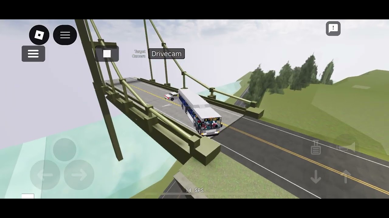 Day 1:the suspension bridge (The town) (car crash studio Roblox)