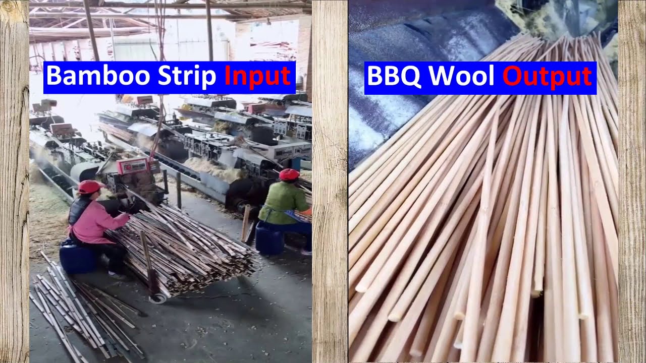 Bamboo BBQ Skewer Making Machines Video | Machine for BBQ Stick Making | Whole Process