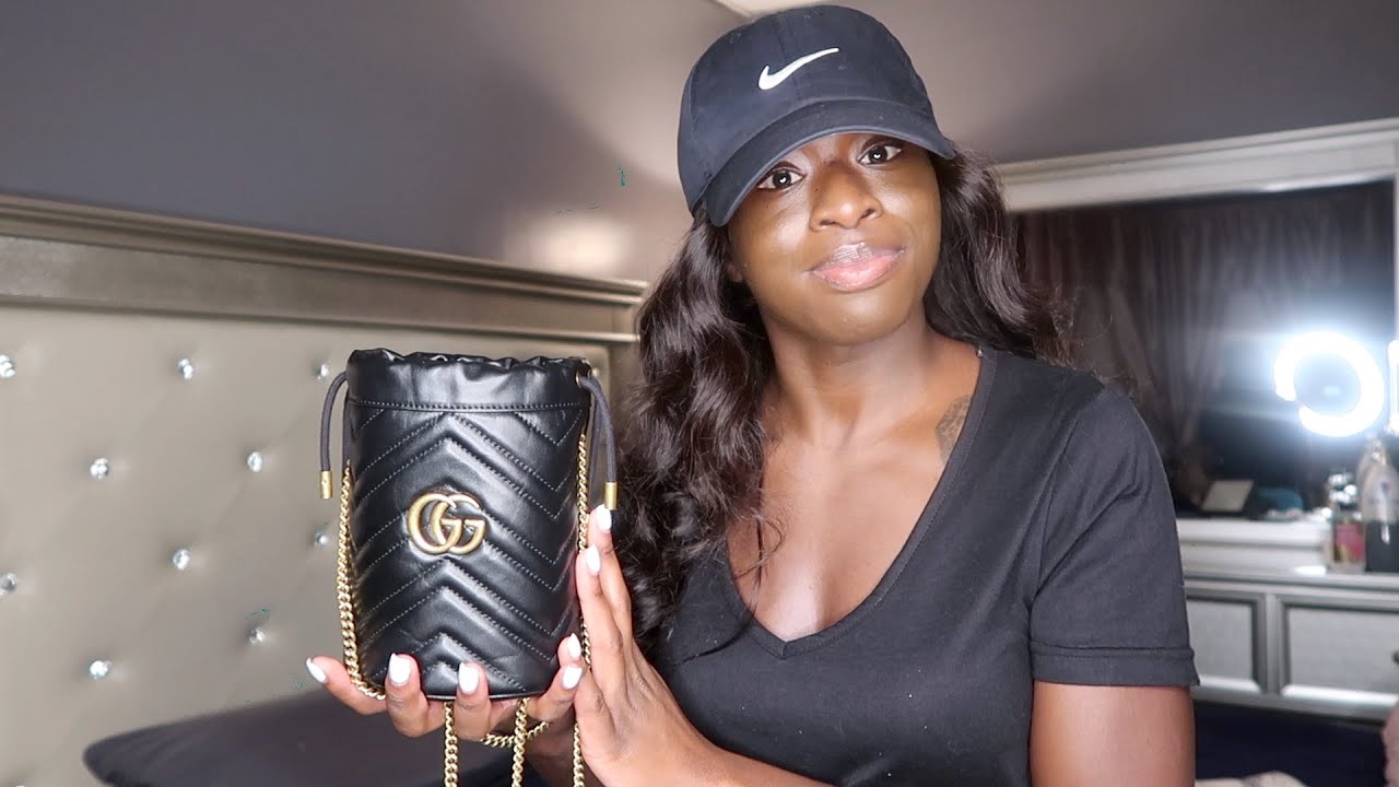 Luxury Unboxing| Gucci GG Marmont mini bucket bag