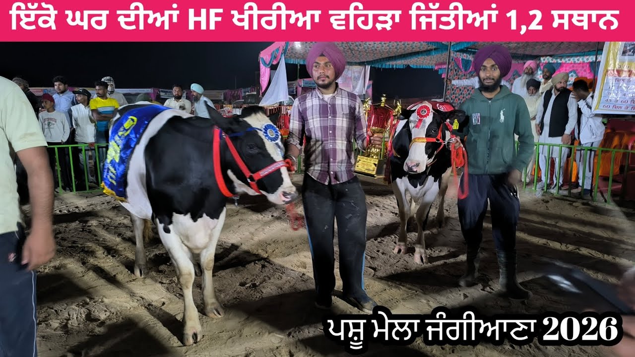 ਪਸ਼ੂ ਮੇਲਾ ਜੰਗੀਆਣਾ ਇੱਕੋ ਘਰ ਦੀਆਂ ਦੋ HF ਖੀਰੀਆ ਵਹਿੜਾ ਜਿੱਤੀਆਂ 1,2 ਸਥਾਨ ਕਰੋ ਚੈੱਕ।
