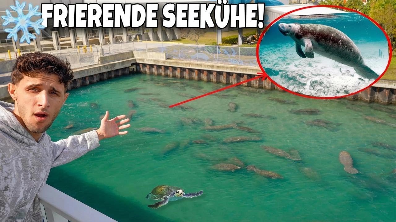 Unfassbar viele Seekühe kämpfen ums Überleben im eiskalten Wasser!