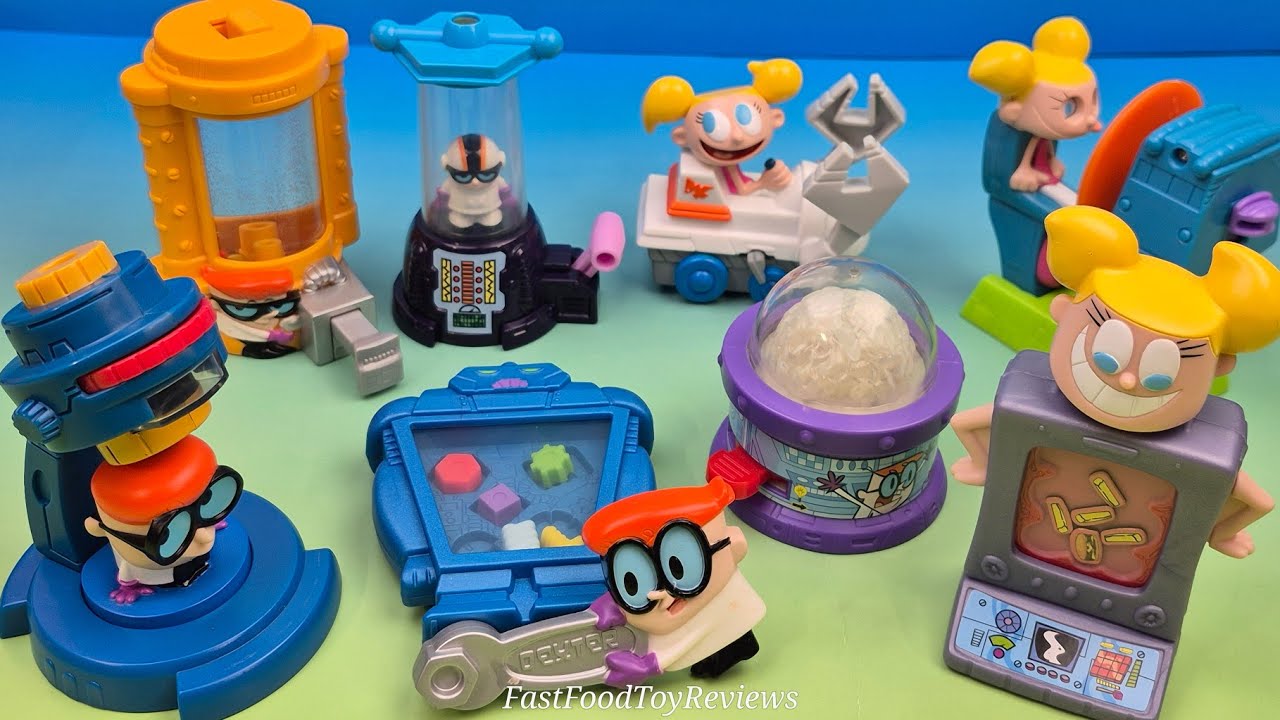 2003 DEXTER'S LABORATORY set of 8 BURGER KING COLLECTIBLES VIDEO REVIEW
