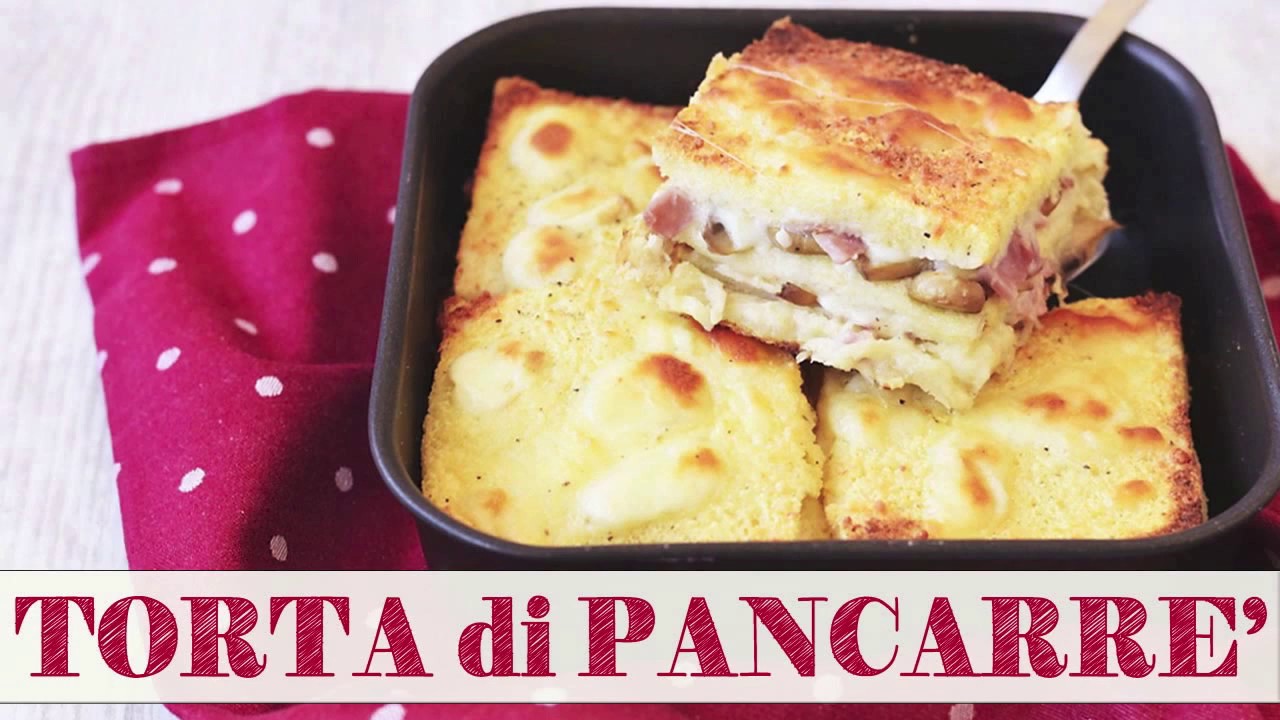 Torta di PANCARRE' con Formaggio, Prosciutto e Funghi | Ricetta Semplice Veloce