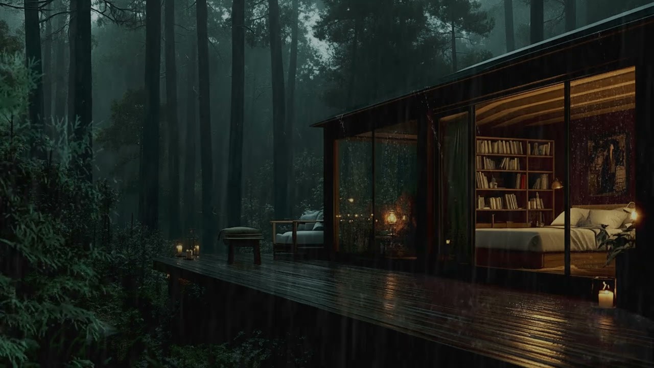 Calming Forest Rain Sounds at Night | Peaceful Nature Ambience for Deep Sleep and Relaxation