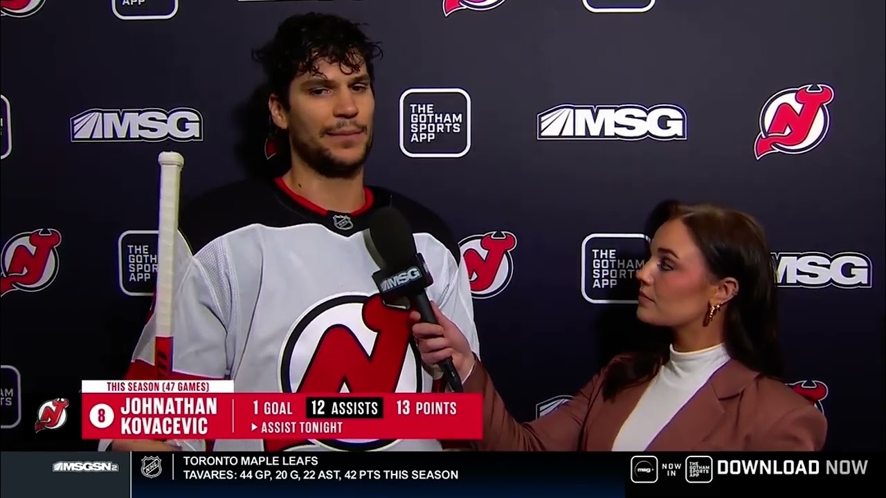 Johnny Kovacevic 1st Intermission Interview with Rachel Herzog #NJDevils