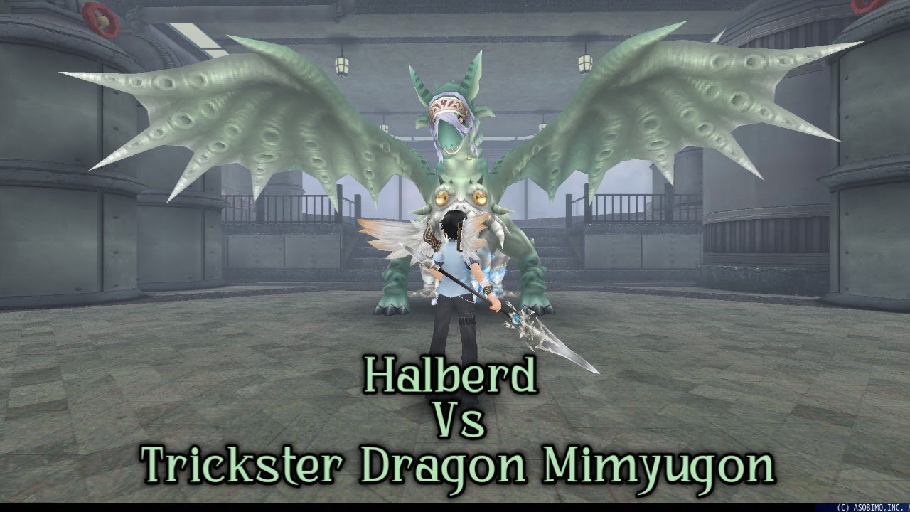 Toram Online - Halberd Solo Vs Trickster Dragon Mimyugon (Nightmare)
