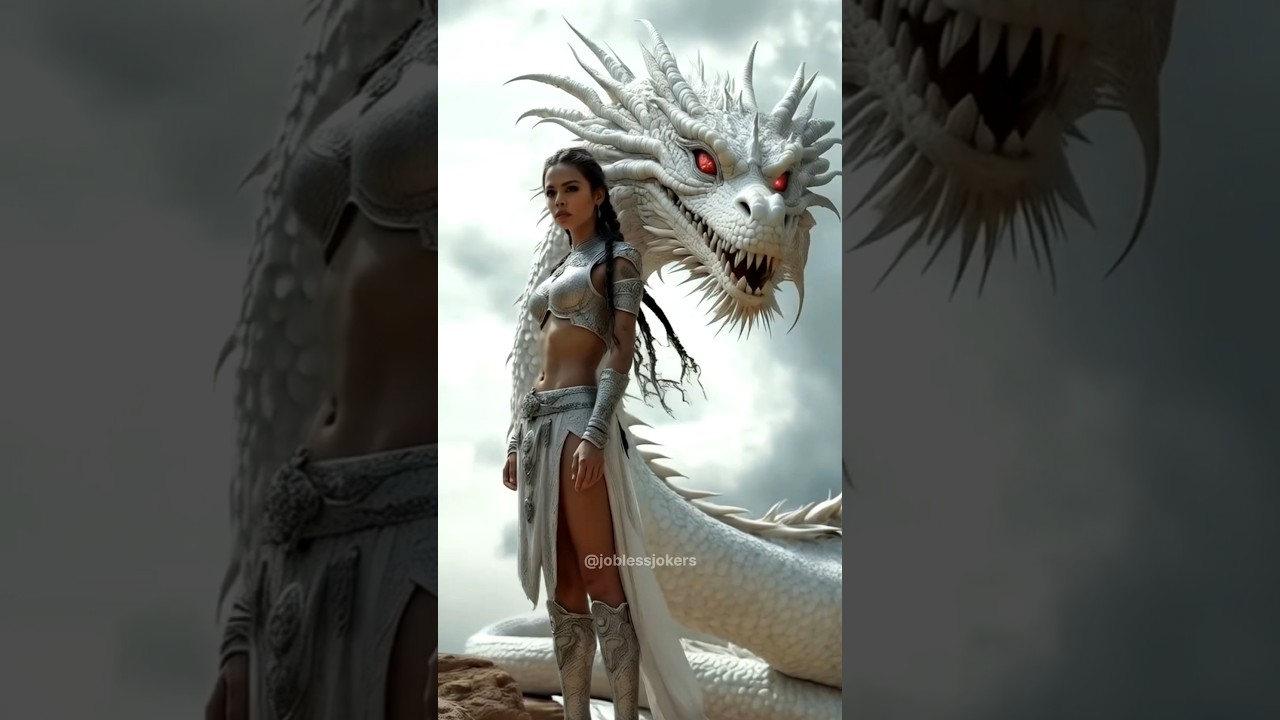 Dragon Queen Awakens | Epic Fantasy Warrior with White Dragon 🐉✨ 