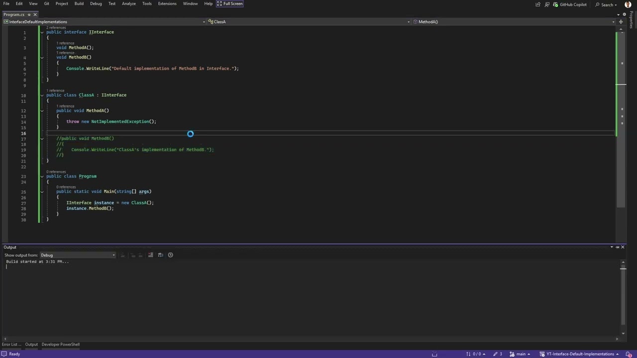 C#: Default Implementations in Interfaces