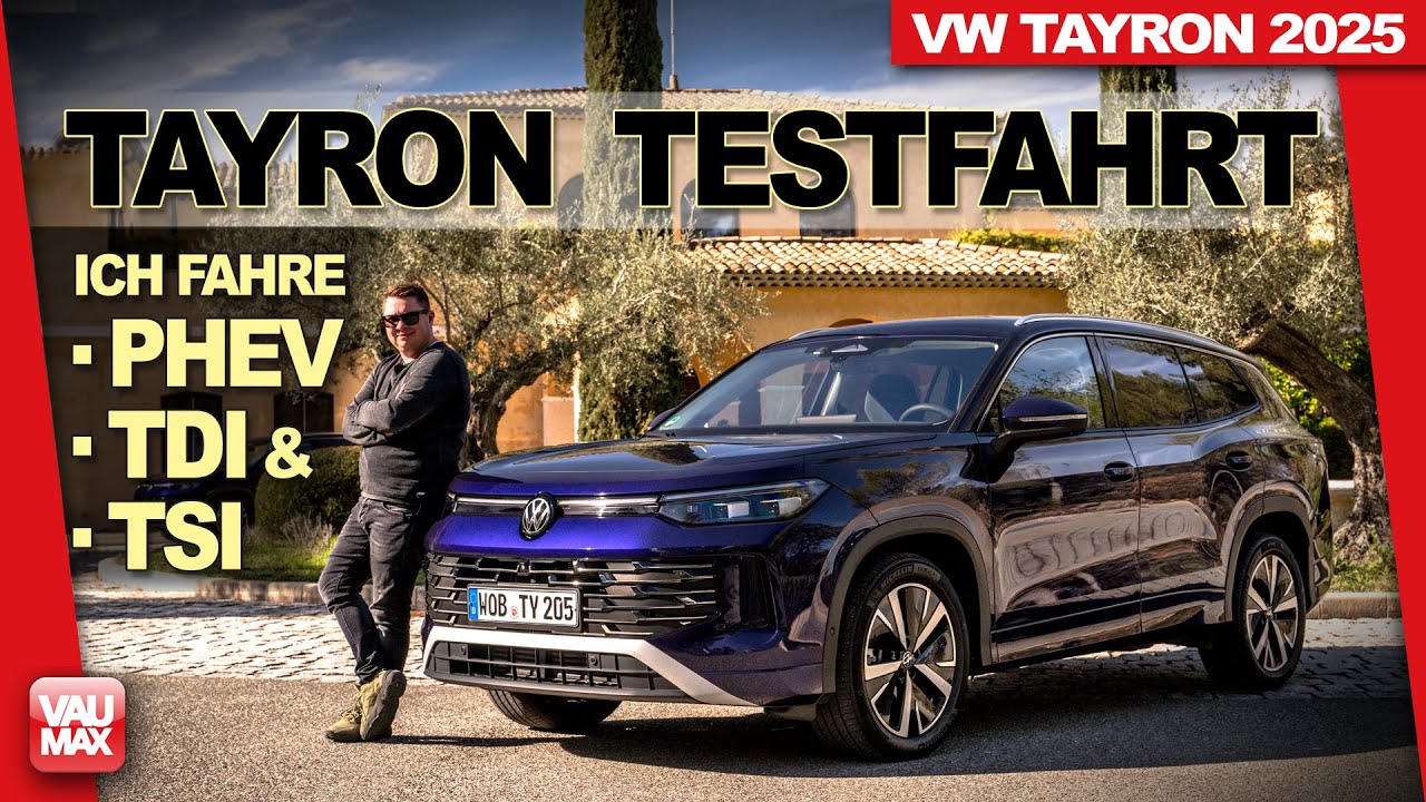 Fahrbericht VW Tayron Elegance 2025 als TDI / TSI & PHEV Variante: Größer gleich besser als Tiguan?