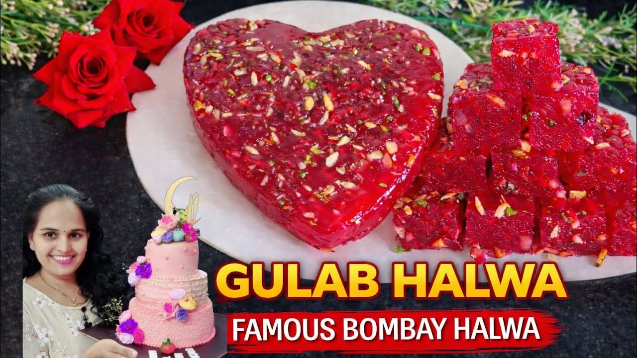 Gulab Halwa Recipe | Famous Bombay Halwa at Home | How to Make Bombay Halwa at Home | Bombay Halwa 