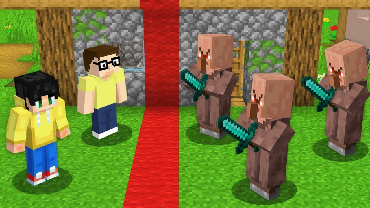 Minecraft Villagers SPLIT Our Village in HALF