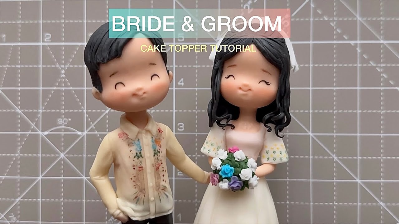 Bride and Groom Cake  Topper Tutorial