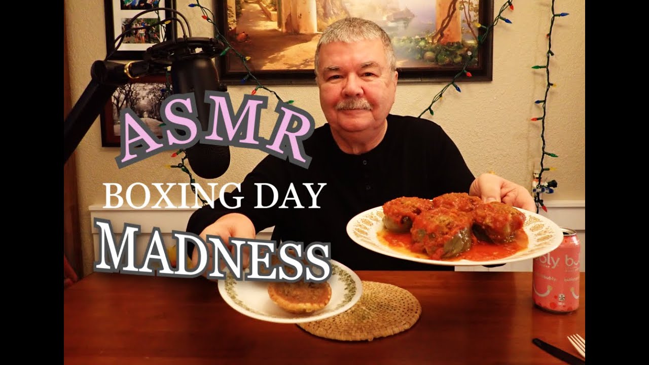 ASMR BOXING DAY MADNESS... STUFFED PEPPERS AND BUTTER TARTS