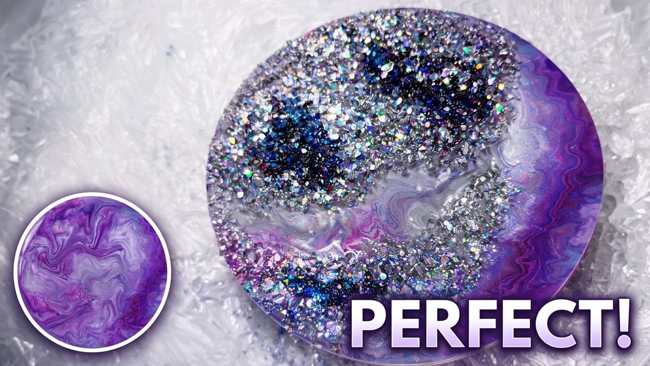 Resin Geode Final Layer | Holographic Glitter Transformation (Part 5)