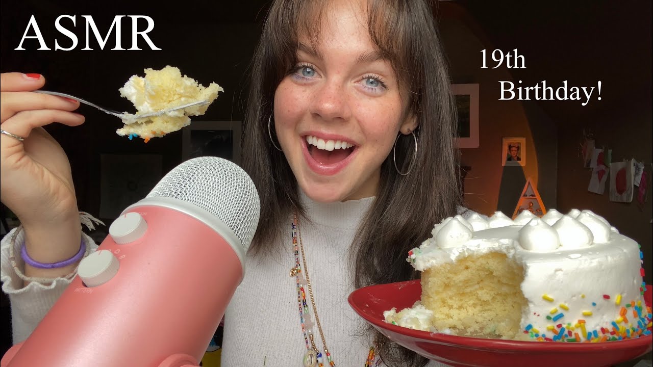 ASMR Eating a Cake for my 19th BIRTHDAY