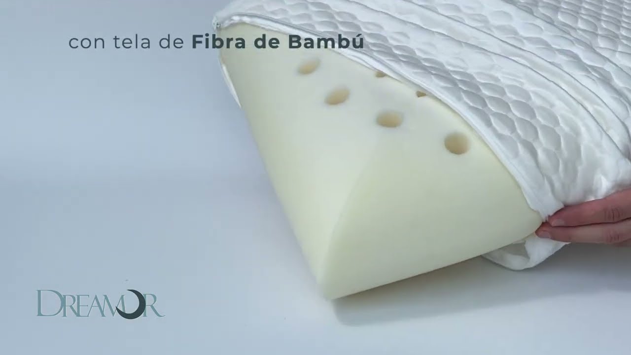 DREAMOR Almohada 100% Memory Foam, Funda Lavable de Fibra de Bamb&uacute;, Lavable y Fresca
