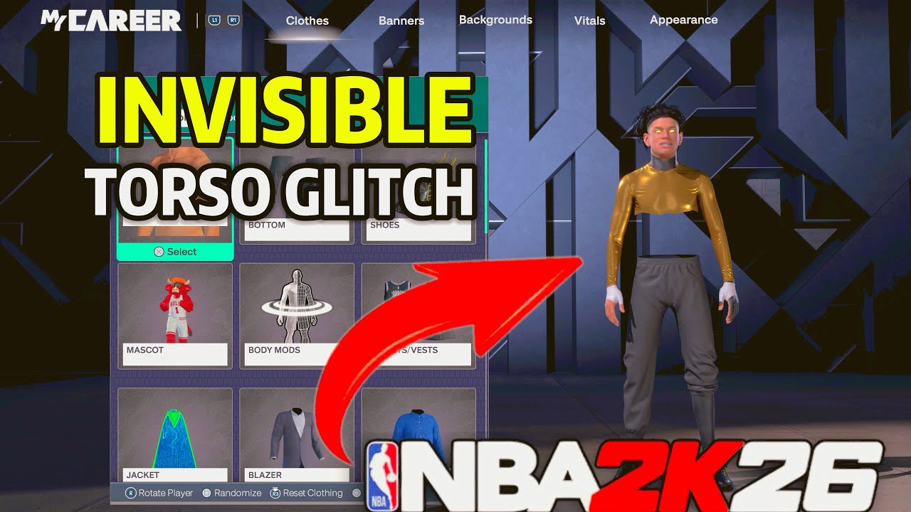 *NEW* HOW TO GET INVISIBLE TORSO GLITCH AFTER PATCH IN NBA 2k26!