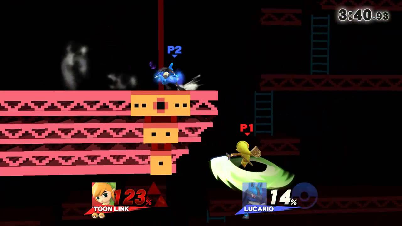Smash4u Toon Link vs Lucario
