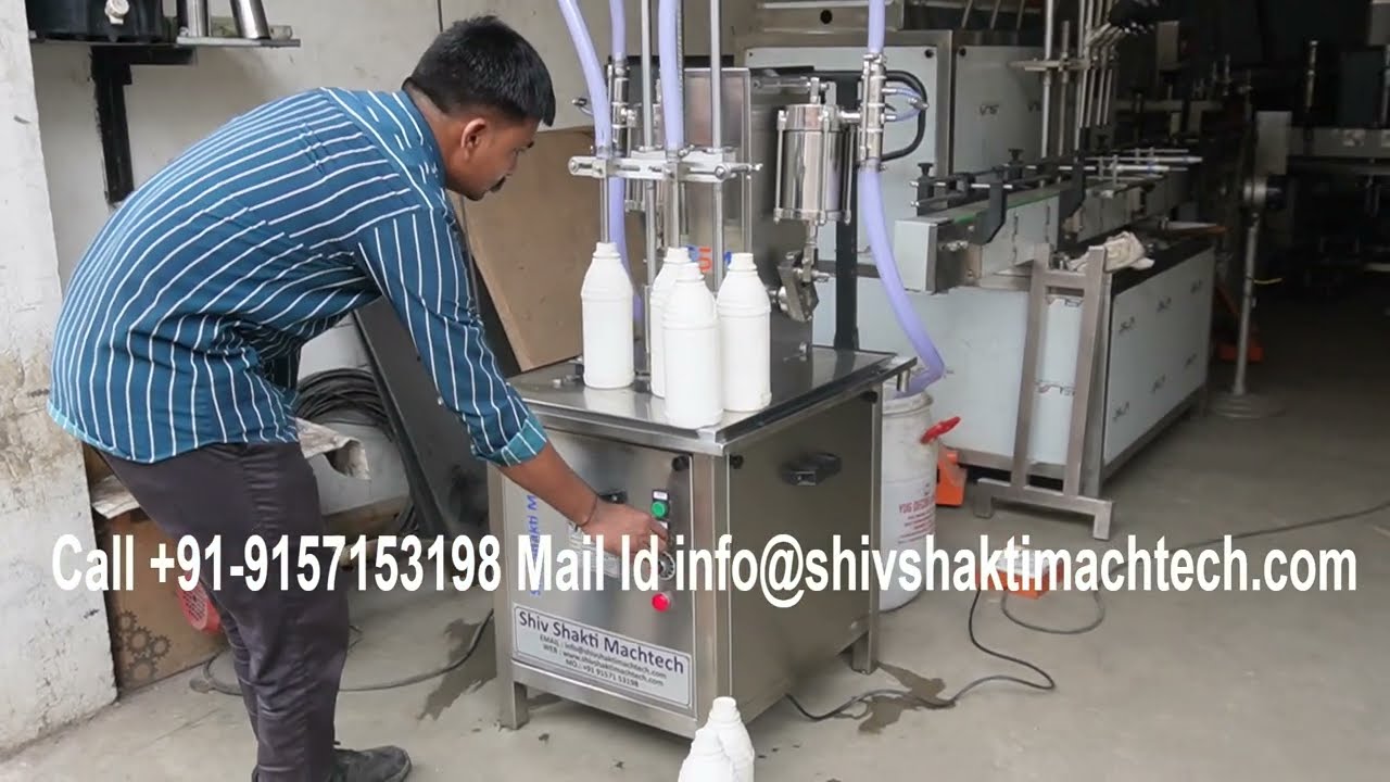 Semi Automatic Volumetric Filler with Up down Movement | Double Head Piston Filler for Oil, Chemical