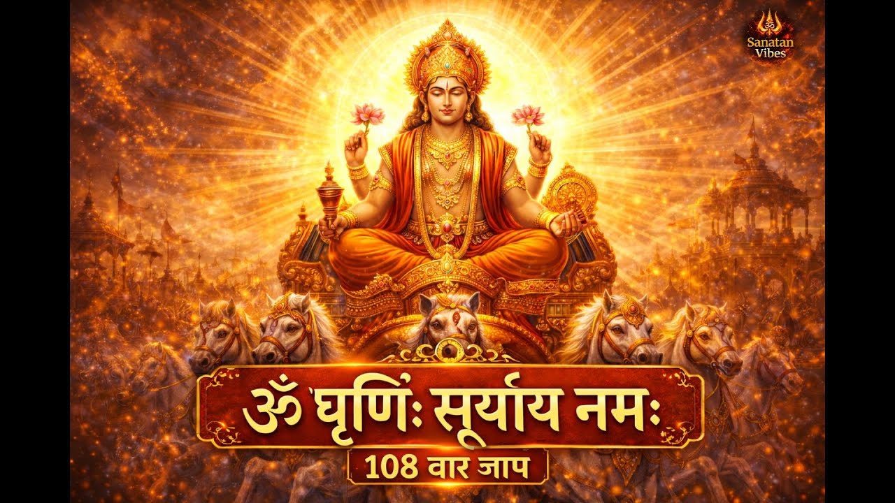 ॐ घृणिः सूर्याय नमः | 108 बार जप | Powerful Surya Mantra | Sunday Morning Chant | Sanatan Vibes