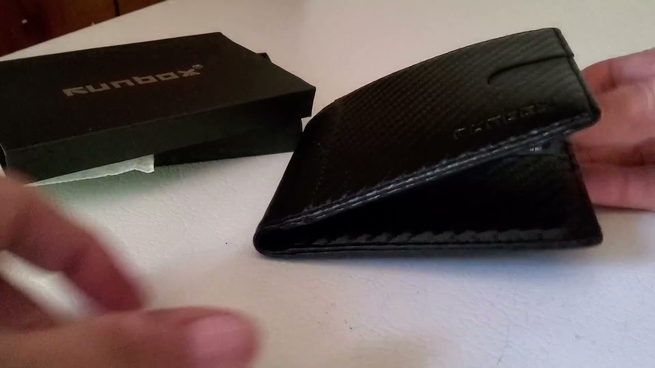 Runbox Slim Leather Wallets for Men Rfid Blocking Bifold Large Capacity Front Pocket Credit Card Hol
