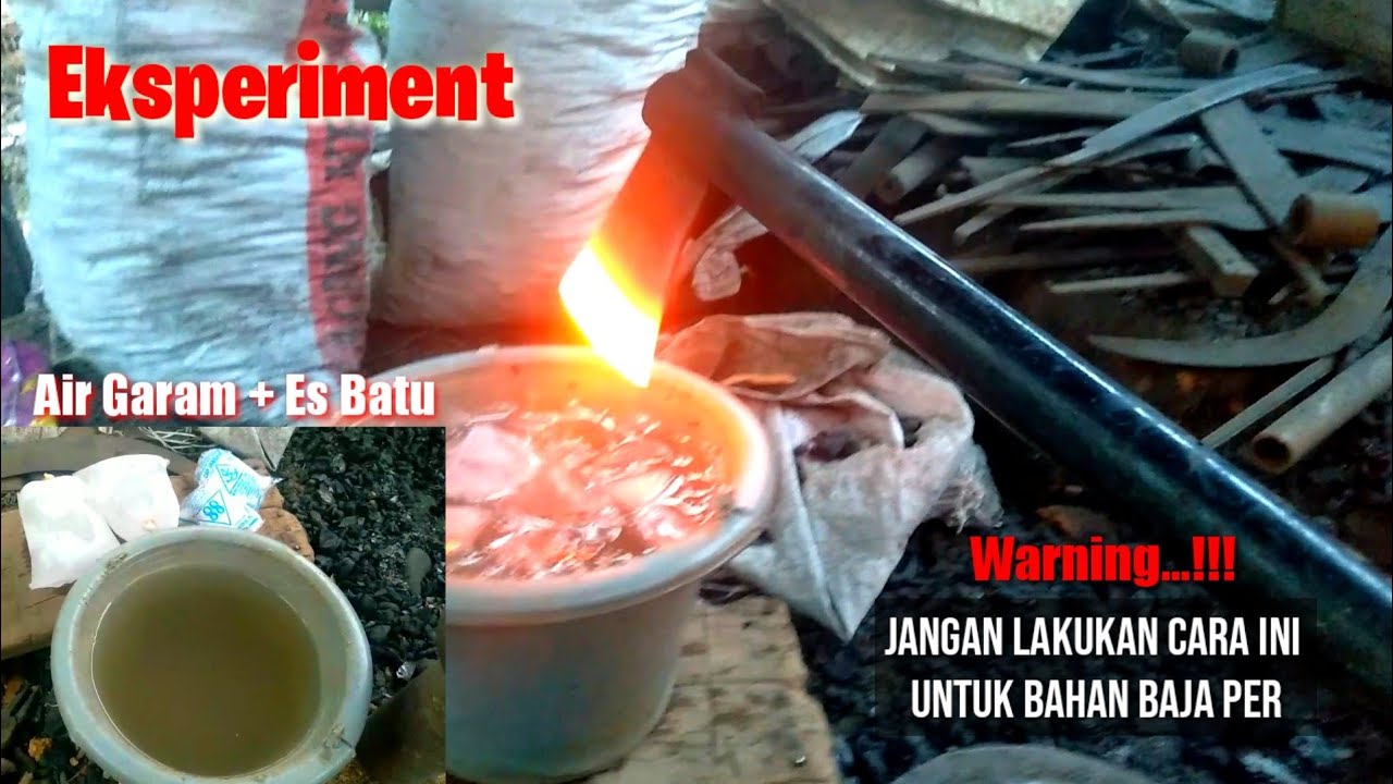 Besi Biasa Jadi Baja #2 || Eksperimen Sepuh Air Garam + Es Batu