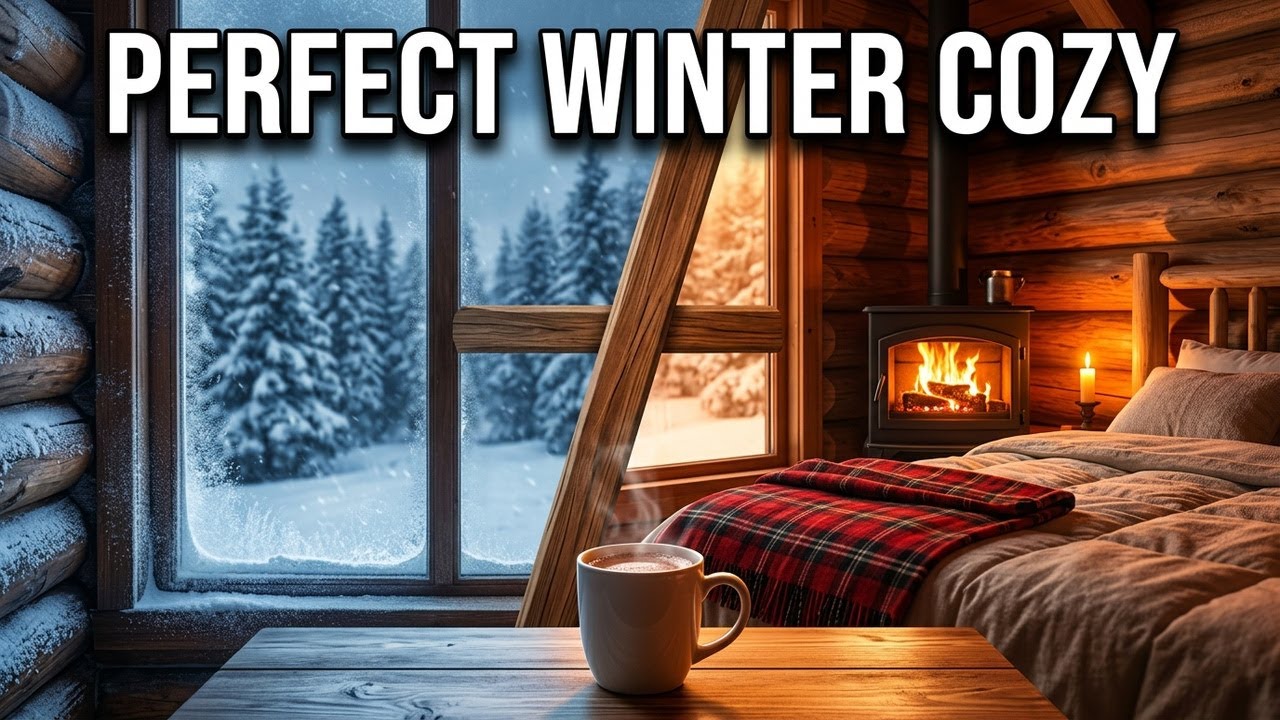 Calming Bedroom Ambiance with Light Snowfall❄️🌨️