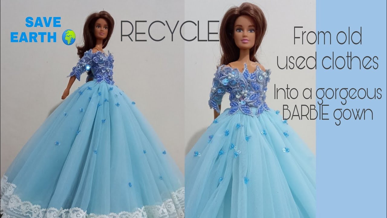 RECYCLE| HAND-MADE DRESS TUTORIAL |Beaded ball gown|Easy way to create glamorous gown