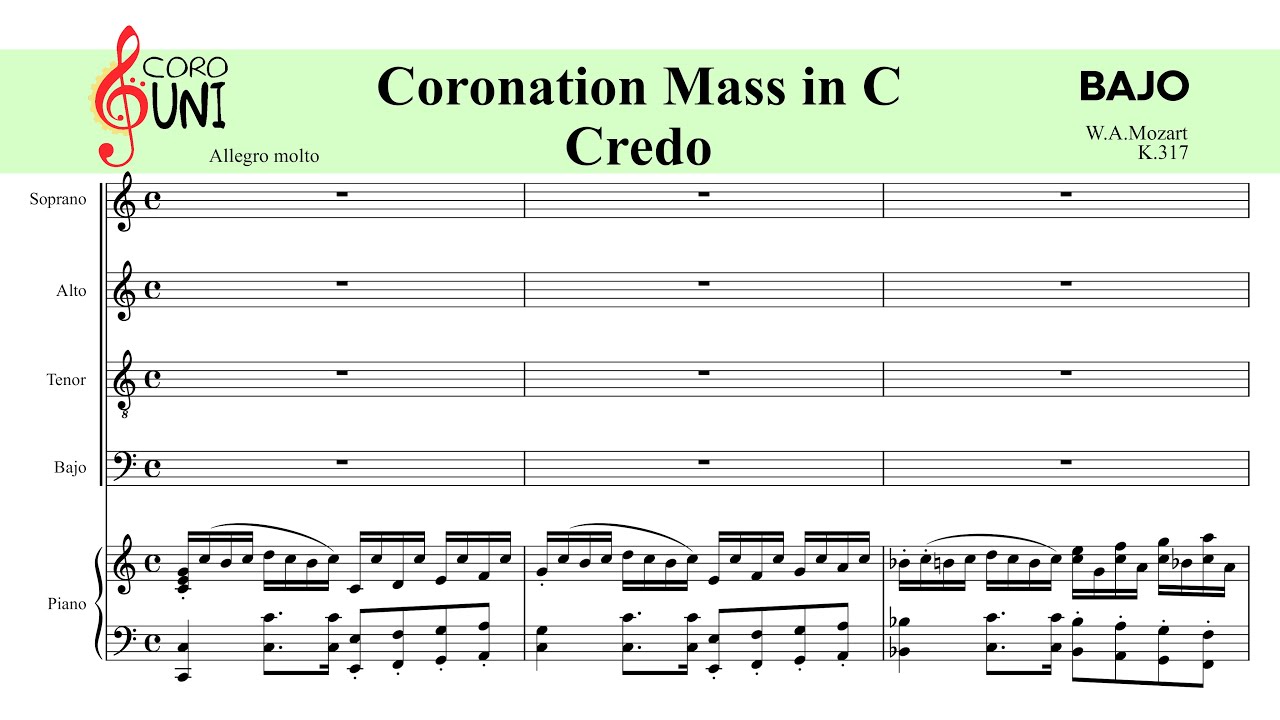 BAJO (Silabas Ritmicas) - Credo - Misa de Coronación - Mozart - Coro UNI