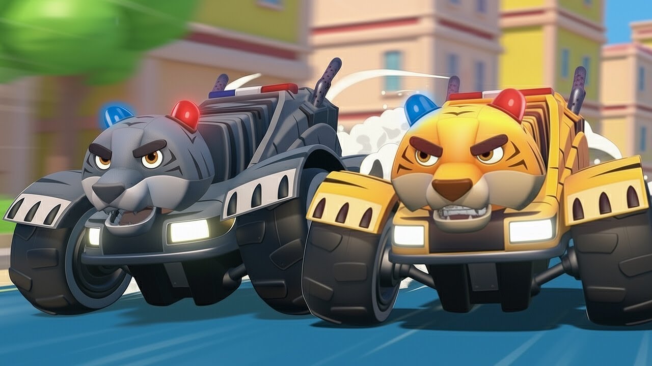 ¡Detengan al MALVADO GEMELO DE TIGER EL POLICIA! - Coches y Camiones Escuadrón de Rescate