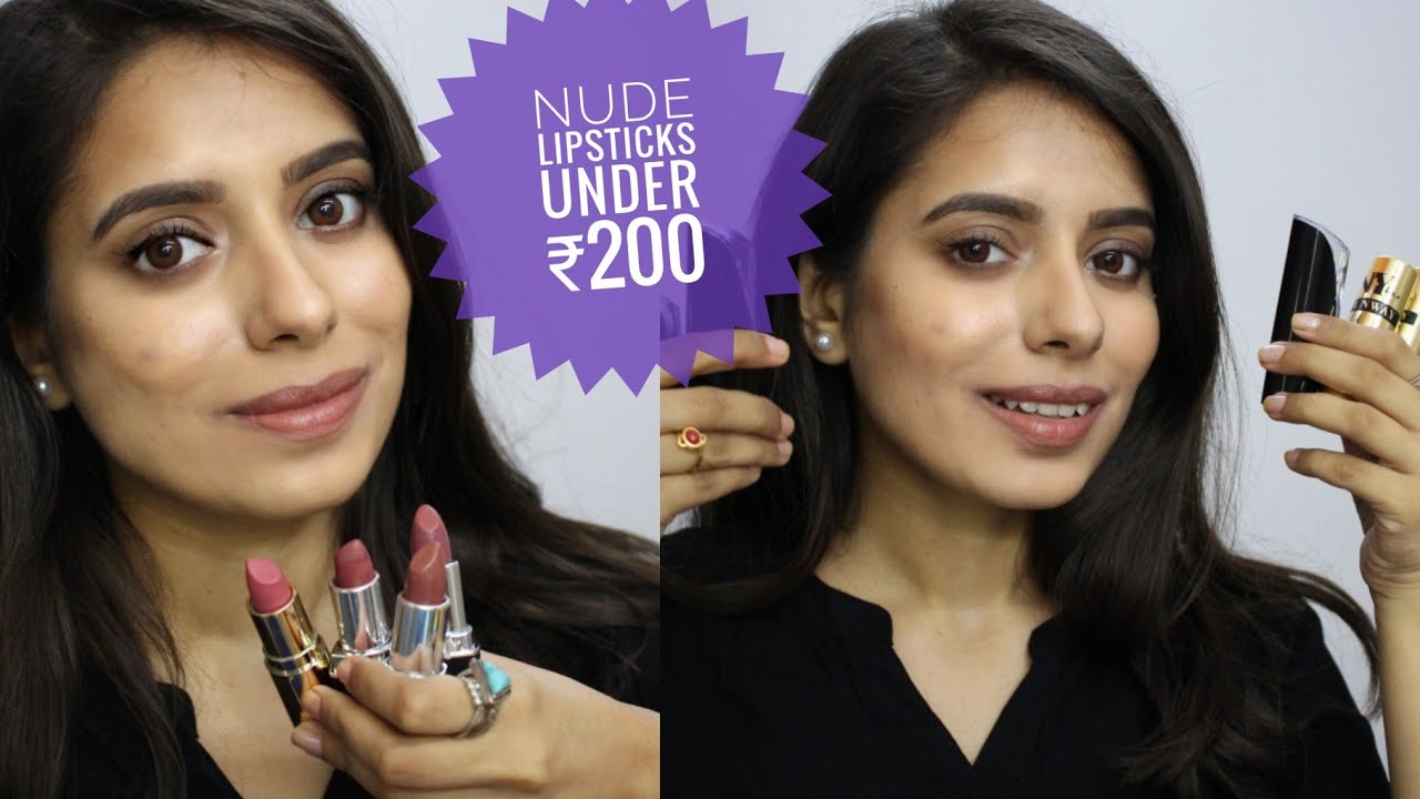 TOP 6 AFFORDABLE NUDE LIPSTICKS AVAILABLE IN INDIA For Fair/medium/dusky indian skintone | UNDER 200