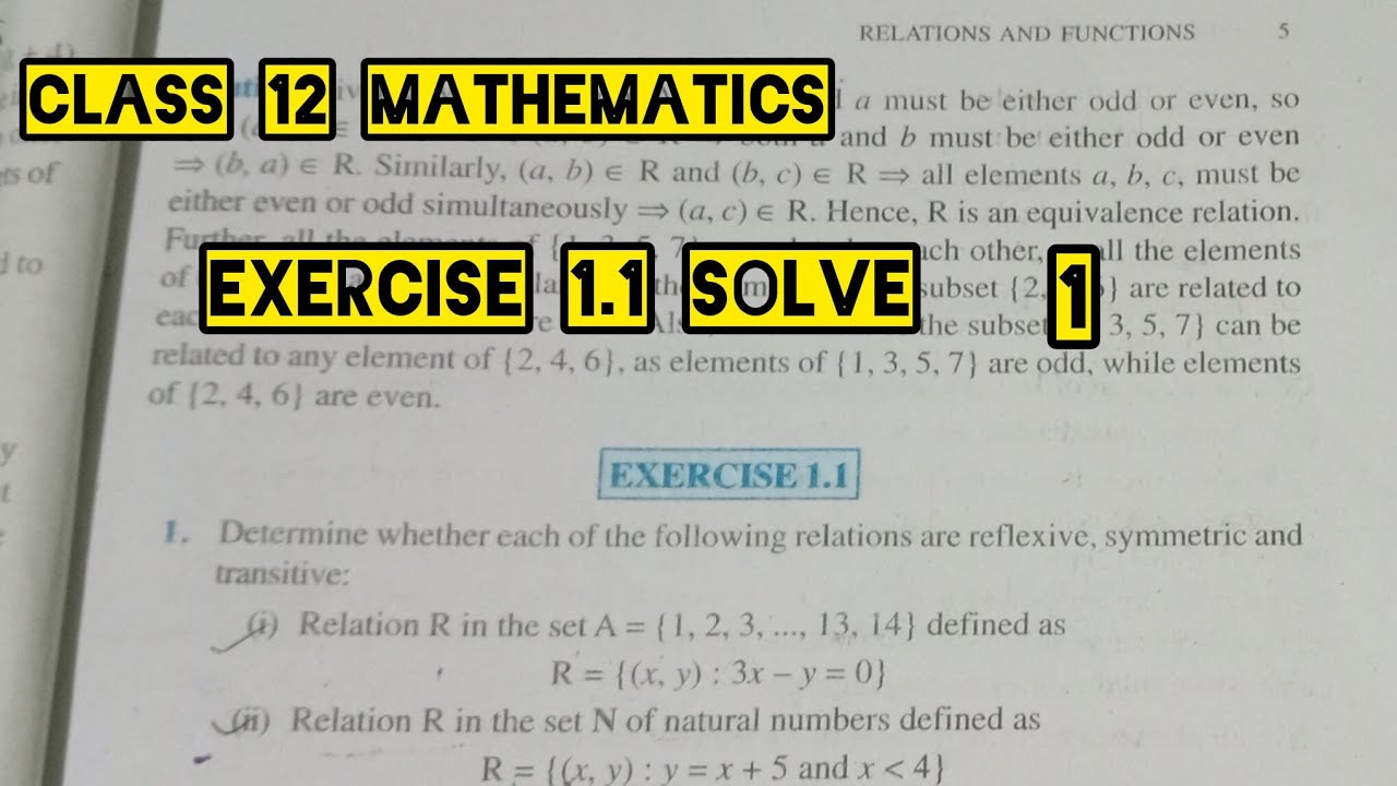 Relations and Functions exercise 1.1 question 1 in Assamese।। Class 12 mathematics exercise 1.1solve