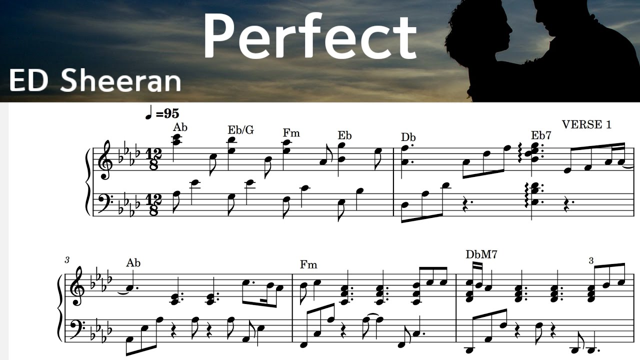 Perfect/ Piano Sheet Music /  ED Sheeran /  by SangHeart Play