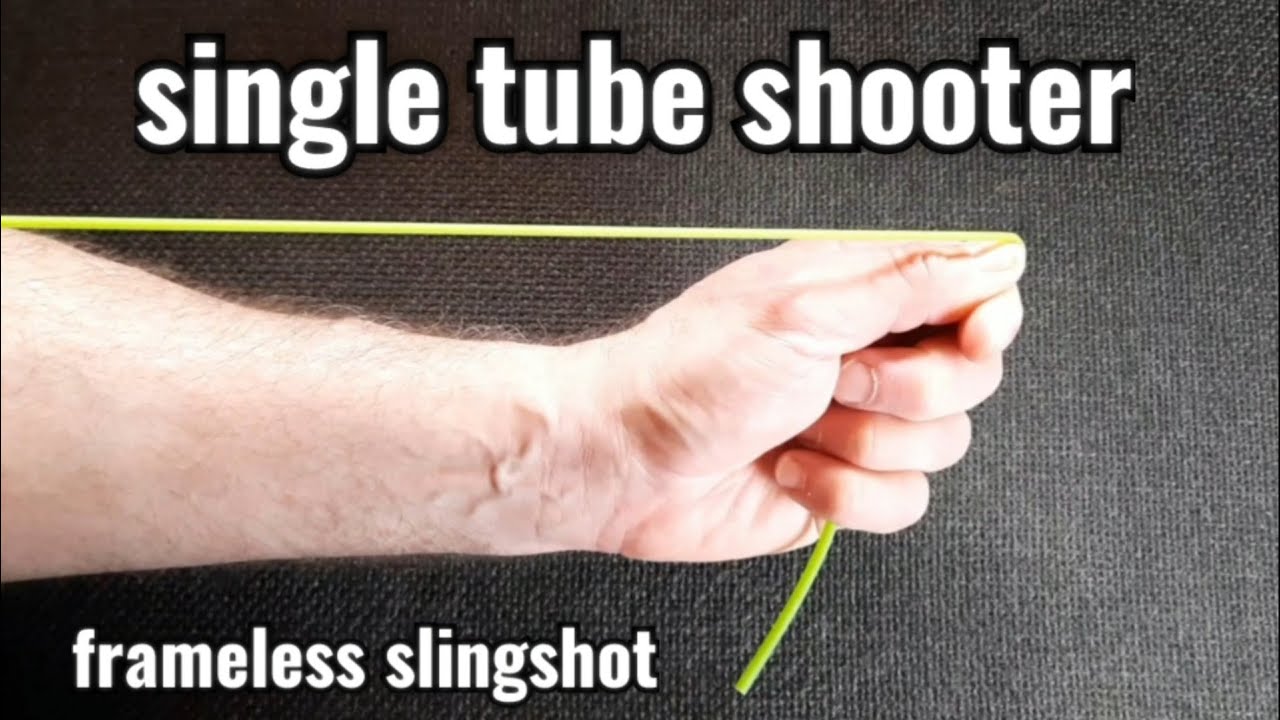SINGLE TUBE SHOOTER frameless slingshot first time shooting + full butterfly