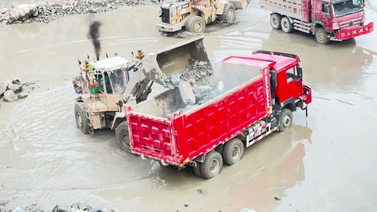 Giant Boulder Loading Skills by CAT Machine💥🚜 Powerful Caterpillar Loading Massive Stones