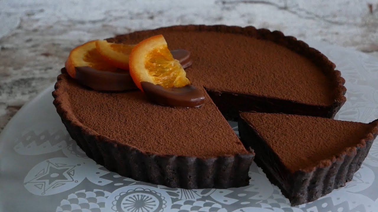 バター無しオイルで作れるタルト台の生チョコタルト | chocolate tart