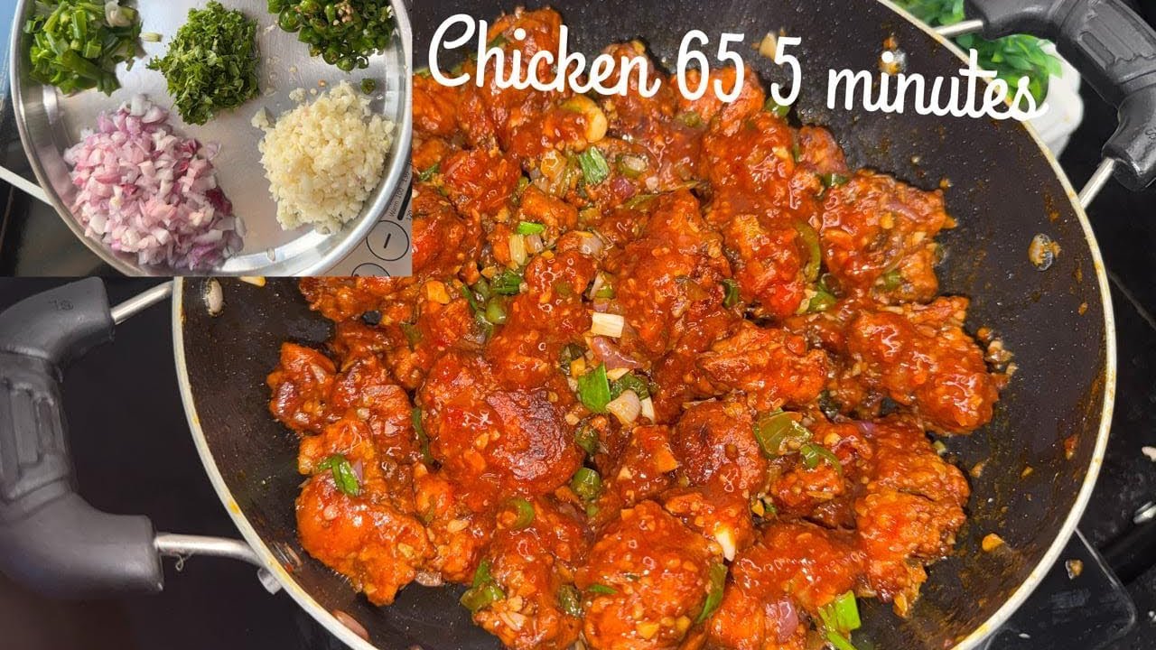 Chicken 65 only 5 minutes , 5 मिनट्स मे बनाए घर जैसा चिकेन!#recipe #food 